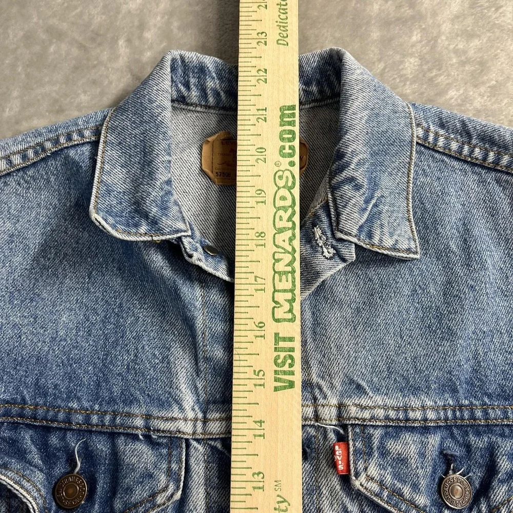 Vintage‎ Levi's Jacket Boys Medium Blue Denim Trucker Biker 57508 0214 USA